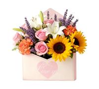 10pcs Valentine Envelope Boxes, Floral Envelope Gift Box for Flowers, Cards & Small Gifts, Romantic Love Letter Design for Proposal, Wedding, Birthday & Party Decor (10pcs-B(Flower-free))