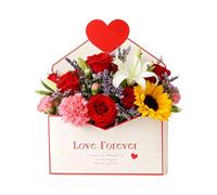 10pcs Valentine Envelope Boxes, Floral Envelope Gift Box for Flowers, Cards & Small Gifts, Romantic Love Letter Design for Proposal, Wedding, Birthday & Party Decor (10pcs-A(Flower-free))