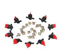 10pcs Vanne de coupure de carburant, ABS 90 degrés Vanne d'arrêt des interrupteurs Appuyez sur des pièces de tondeuse de pelouse de petit moteur pour la ligne de carburant 1/4
