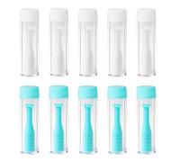 10Pcs Ventouses pour Lentilles Contact, Dissolvant Silicone pour Contact Extracteur Lentille Outil avec Flacon Rangement Application Facile Compacte pour Maison Voyage Adapté Rigide Souple(Vert Blanc)