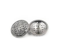 10PCS Vêtements Bouton - Retro Creux Bouton de Couture À Coudre Bouton En Forme de Bouton Rond Métallique pour Hommes Femmes Blazer, Manteau, Uniforme, Chemise, Costume et Veste (Argent, 15mm)