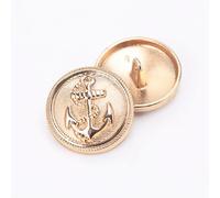 10Pcs Vêtements Boutons-Modèle d'ancre de Bateau en Métal Poignée de Couture Boutons Ronds Ensemble de Boutons pour Vestes de Costume Vestes Uniformes (Or, 25mm)