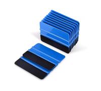 10pcs Vinyl Squeegee Felt Edge Squeegee Wallpaper Smoothing Tool Window Tint Squeegee 4 Inch Car Vinyl Scraper Black Fabric Felt Edge-Blue