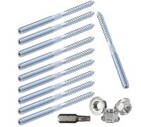 10pcs Vis à Double Filetage M8*80mm Vis à Cheville à Double Extrémité Avec Écrou à Bride pour le Raccordement de Meubles en Bois et l'installation Électrique (M8*80)