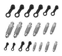 10pcs Vis de Purge Avec Bouchon, Vis Bocal Frein Moto, Vis de Purge Etrier, Vis de Purge Frein Boulon Banjo, M6x1 M7x1 M8x1.25 M10x1.25 Bleeder Vis, Convient Aux Motos