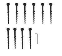 10Pcs Vis De Station De Charge pour Tondeuse à Gazon, 14cm Piquet De Tente d'ancrage Au Sol en Plastique Outils de Jardin Compatibles avec 105 305 308 Accessoires pour Tondeuse à Gazon(Noir)