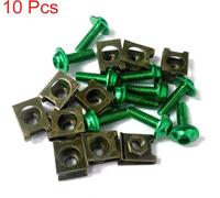 10pcs Vis Six Pans Creux M6 Vert Clips Fixation Kit Vis U-Type métal