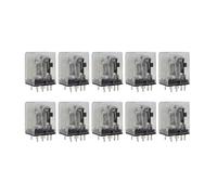 10PCS White MY2P HH52P MY2NJ Relay Coil DPDT Electromagnetic Relay Switch, with LED AC/DC6V12V24V36V48V110V220V(DC,36V)