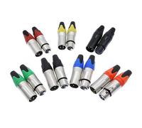 10Pcs Xlr Connector Audio Plug Microphone Plug 3pin Speaker Connector Male & Female Colour Mic Connector(Orange female10pc)