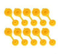 10pcs Yellow Replacement Can Vent Cap | 10-piece set, yellow plastic, prevents vacuum lock, fits standard gas cans, easy replacement