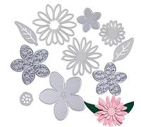 10pièce matrice de coupe modèle de fleur ensemble de coupe en métal meurt fleur argent coupe modèle de gaufrage pour bricolage coupe matrice de scrapbooking album