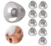 10Pièces Dômes Aides Auditives,Dômes Universels Fournitures Aides Auditives,Ouverts Prothèses Auditives,Bouchons d'oreille Universels en Silicone de Remplacement pour Les Aides Auditives