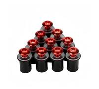 10Pièces M5 Pare-brise Boulon Boulon Kit Pour Z900 Z750 Z800 Z650 Pour VERSYS 300 650 1000 ZX6R ZX7R ZX10R ZX14R ZZR Vis Écrous(10 pieces Red)