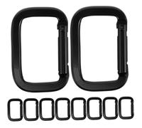 10Pièces Mousquetons Noir Renforcé avec Boucle pour Main Camping Randonnée Voyage Accessoires Durables pour Usage