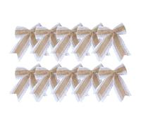 10Pièces Noeuds en Toile de Jute Ornement de Noeud Papillon Bowknot Rustique Fait a la Main Décor de Mariage Embellissement pour Artisanat Emballage de Cadeaux Décoration de Fête à la Maison (Style A)