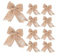 10Pièces Noeuds en Toile de Jute Ornement de Noeud Papillon Bowknot Rustique Fait a la Main Décor de Mariage Embellissement pour Artisanat Emballage de Cadeaux Décoration de Fête à la Maison (Style B)