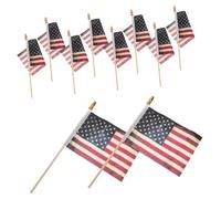 10Pièces Petits Drapeaux Américains Vintage Polyester Décoration à Main pour Événements Célébrations Patriotiques