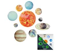 10planètes système solaire stickers muraux kit lumineux la décoration murale,autocollants lumineux soleil terre fluorescents espace univers extra-atmosphérique noctilucents pour les chambres d'enfants