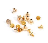 HEEPDD 10sets Cuir Artisanat Rivets, 5/6.5 / 8mm Bouton en Laiton Massif Bouton Bricolage Or vis à Ongles Rivet à vis pour la Ceinture Leathercraft Compte Livre Album Photo[8mm] Boutons Pression