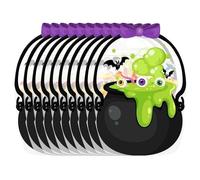 10stück Halloween Eimer Für Süßigkeiten - Umweltfreundliches Material Kür eutel | Transparente Wiederverschließbare Halloween Taschen Mit Griffen | Süßes-Oder-Saures Beutel Für Snacks 7 Geschenke
