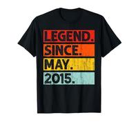 10th Birthday Gifts Legend Since May 2015 10 Years Old T-Shirt
