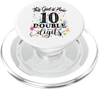 10th Birthday Gifts Shirt This Girl is Now 10 Double Digits PopSockets PopGrip pour MagSafe