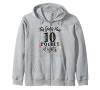 10th Birthday Gifts Shirt This Girl is Now 10 Double Digits Sweat à Capuche
