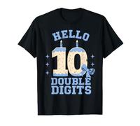 10th Blue Floral Coquette Bow Double Digits Birthday Girl T-Shirt Graphique avec Valeur