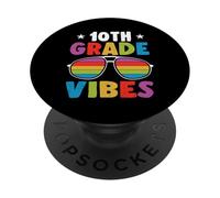 10th Grade Back to School Sunglasses Vibes Retro First Day PopSockets PopGrip Adhésif