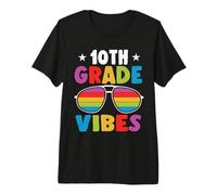 10th Grade Back to School Sunglasses Vibes Retro First Day T-Shirt Haut de Gamme