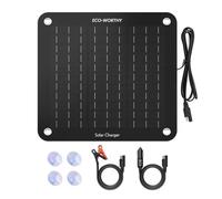 10W 12V Mainteneur de Batterie de Voiture, Kit Panneau Solaire Portable d'Entretien de Charge avec Pinces Crocodile pour RV