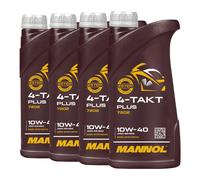 10W 40 Mannol 4 Pas L'Huile De Moteur Moto Huile 4 4x1 Litre Api Sl/ Jaso Ma /
