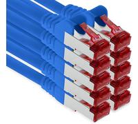 10x 0.25m CAT6 S/FTP PIMF Shielded CAT.6 Network Cable RJ45 Ethernet Cable DSL LAN Router Switch Modem Patch Panel-Blue-10pcs