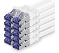10x 0.5 m CAT7-10 Gigabit Network Cable-Patch Cable RJ45 Ethernet Cable (SFTP PIMF LSZH CU)-for DSL LAN Switch Modem Router Patch Panel CAT7 CAT6 CAT5-White