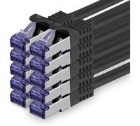 10x 1.0m CAT7-10 Gigabit Network Cable-Patch Cable RJ45 Ethernet Cable (SFTP PIMF LSZH CU)-for DSL LAN Switch Modem Router Patch Panel CAT7 CAT6 CAT5-Black