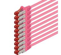 10x 1m - Câble patch câble réseau Cat 6 Cat6 RJ45 SFTP - magenta