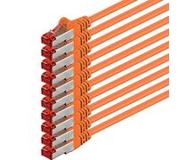 10x 1m - Câble patch câble réseau Cat 6 Cat6 RJ45 SFTP - orange