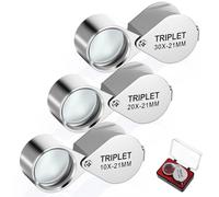 10X, 20X et 30X Jewelry Loop Magnifier Loupe de poche pliable Magnifying Glass Eye Loops Magnifier Jewelers Loupe pour détecter les pièces de diamants, gemmes, bijoux Stamps Antiques