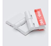 10x 24mm Blanc Charnières en acrylique - Aucune colle requise, Auto-adhésif. Charnières auto-adhésives. Acrylique en plastique 24mm