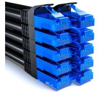 10x 2m CAT6 Set de Câbles Réseau - U-UTP RJ45 CAT-6 Câble LAN Câble Patch Ethernet Câble DSL Switch Routeur Modem Répéteur Panneau de Brassage - Noir