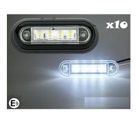 10x 4 LED Feux Gabarit Position Lateraux Arriere Blanc Flush Fit 12-24V