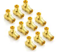 10x 90° IEC Angle Connector Adapter Set 90° Angle Coaxial Connector for DVB-T DVB-T2 HD Cable Television Radio
