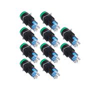 10X AC 250V 5A SPDT 1NO 1NC 5 Broches Verrouillage Vert Bouton-Poussoir 220V Lampe LED