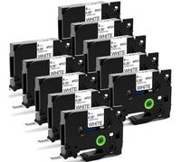 10x Aken 9mm Compatible avec Brother TZe-221 TZe221 TZ-221 TZe 9 mm Noir sur Blanc Laminé pour Brother P touch H107B 1000 1010 1280 H105 H110 D400 D600 Cube