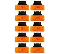 10x Ambre Orange 24V Côté Contour Marqueur Feux 4 Leds avec Supports Benne Remorque Châssis Camion Caravane