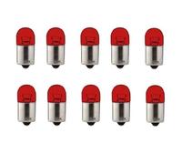 10x Ampoule 12v 10w Ba15s Rouge Petit Globe Feu Arriere Frein Stop Voiture Moto Scooter Mobylette