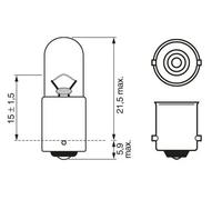 10x Ampoule de clignotant BA9s 1 987 302 207 BOSCH pour BMW ALFA ROMEO OPEL AUDI