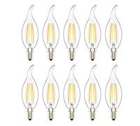 10X Ampoule de Filament LED E14 Bougie 4W 2700K Blanche Chaude Equivalentes Ampoules Incandescente 30W Non-Dimmable,AC220V