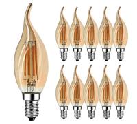 10X Ampoule LED E14 Flamme Vintage Bougie 4W Blanc Chaud 2700K,Equivalence incandescence 40 W,AC 220V -240V