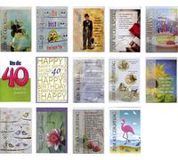10x apollo 55-0040 carte d'anniversaire numéro 40 avec enveloppe assortie